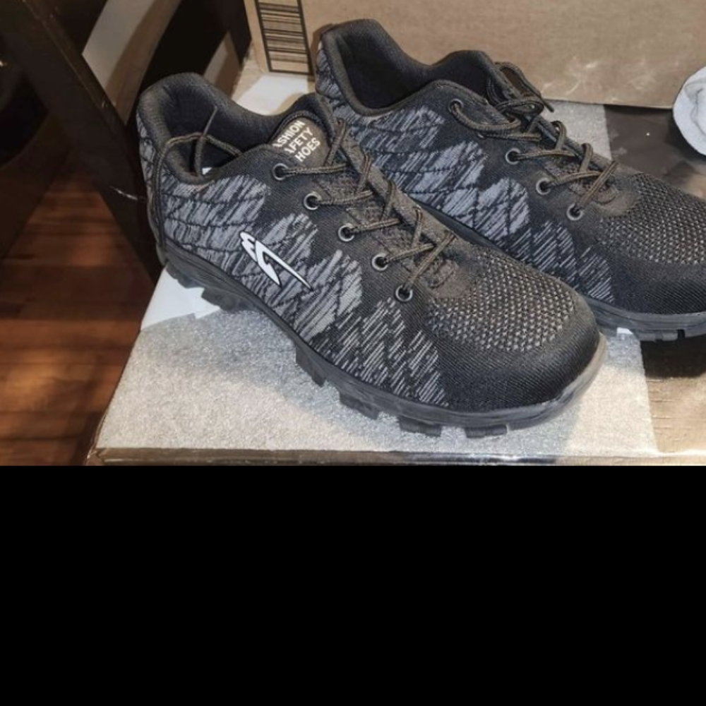 Steel toe safety shoes.